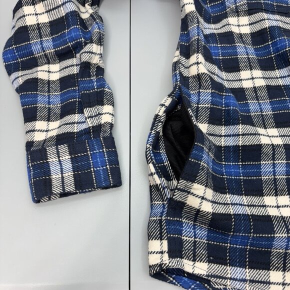 Orvis Big Bear Shacket Shirt Jacket Heavyweight Flannel Plaid Blue Mens L - Picture 4 of 12